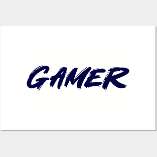 Gamer Logo Navy Blue Version Posters and Art